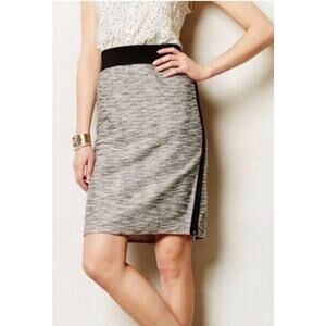 Anthropologie Leifsdottir Cloud Deck Pencil Skirt Stretch Waist Side Zip Sz L